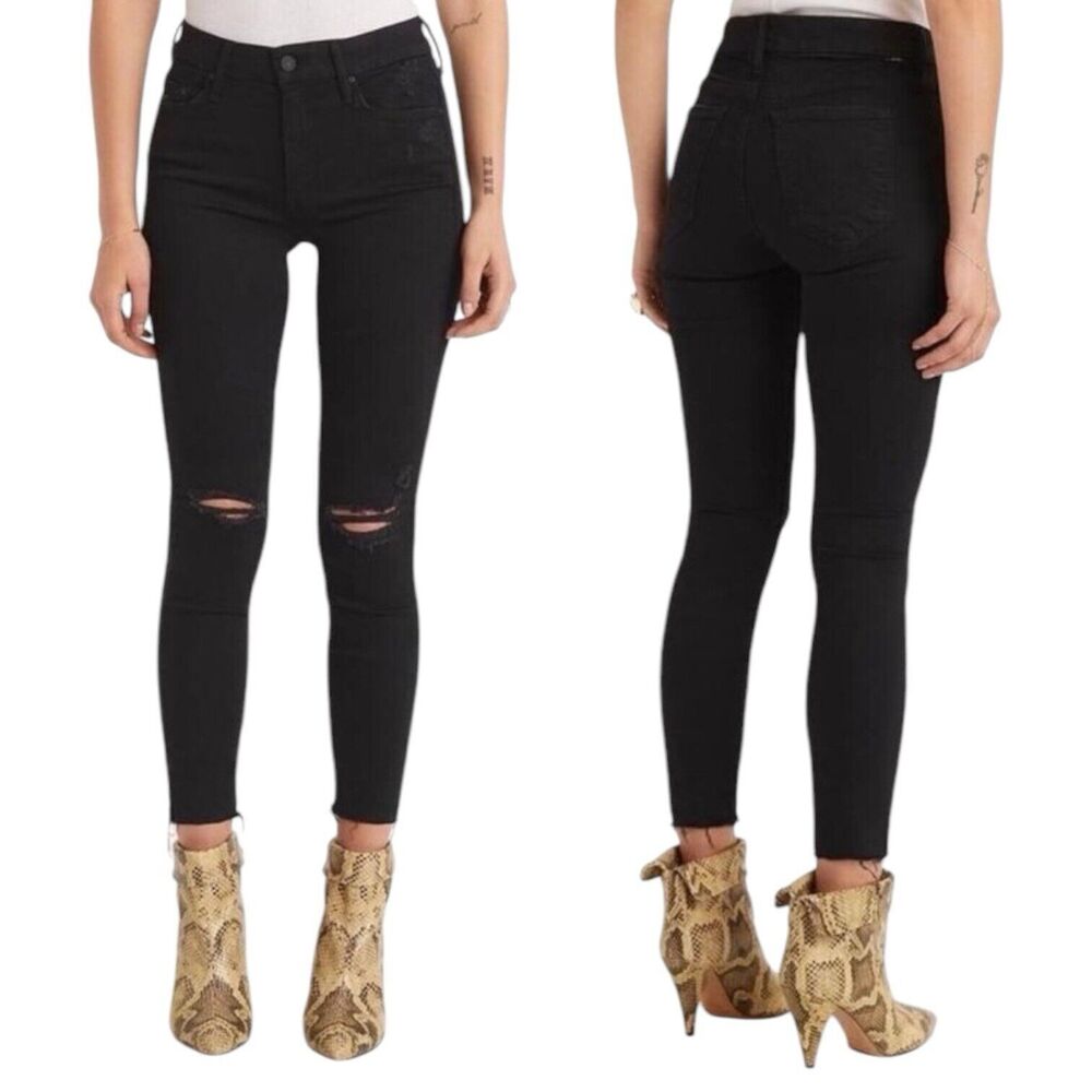 MOTHER The Looker Ankle Fray Jeans in Guilty‎ As Sin. Size 28